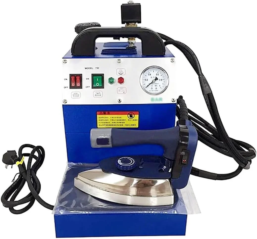 اتو بخار صنعتی، ایستگاه اتو بخار حرفه ای با مخزن آب 4 لیتری، فشارسنج، صفحه قابل تنظیم دما، اتو بخار برقی برای خشکشویی، پرده (B)