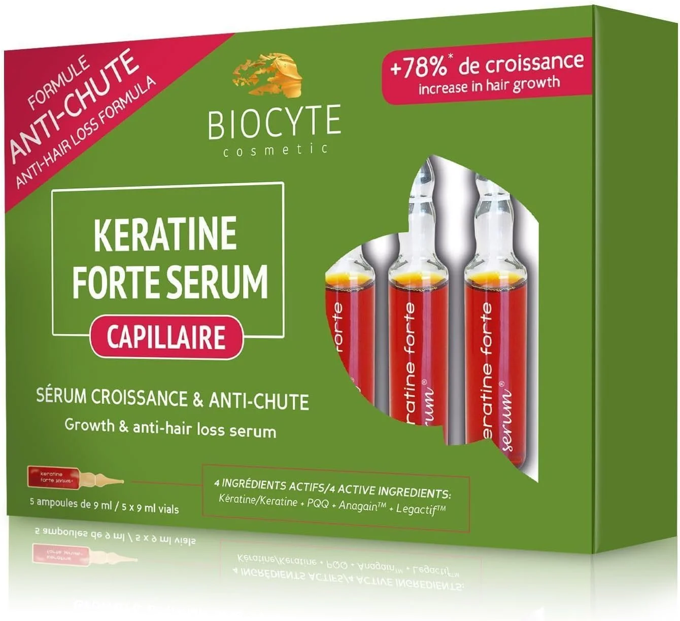 سرم تقویت کننده و ضد ریزش مو Biocyte Keratine Forte، 5 ویال از Biocyte سرم تقویت کننده و ضد ریزش مو Biocyte Keratine Forte، 5 ویال از Biocyte