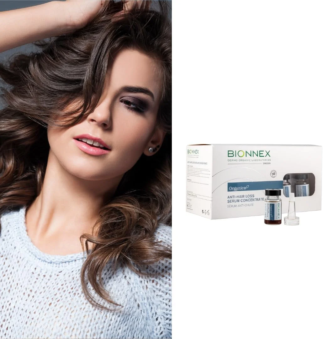 سرم کنسانتره ضد ریزش مو بایونکس ارگانیکا - حاوی 25 عصاره گیاهی و دریایی طبیعی، ویتامین ها و مواد معدنی - فاقد پارابن - تقویت کننده ریشه، احیا کننده پوست سر، افزایش دهنده تراکم - 12 * 10 میلی لیتر