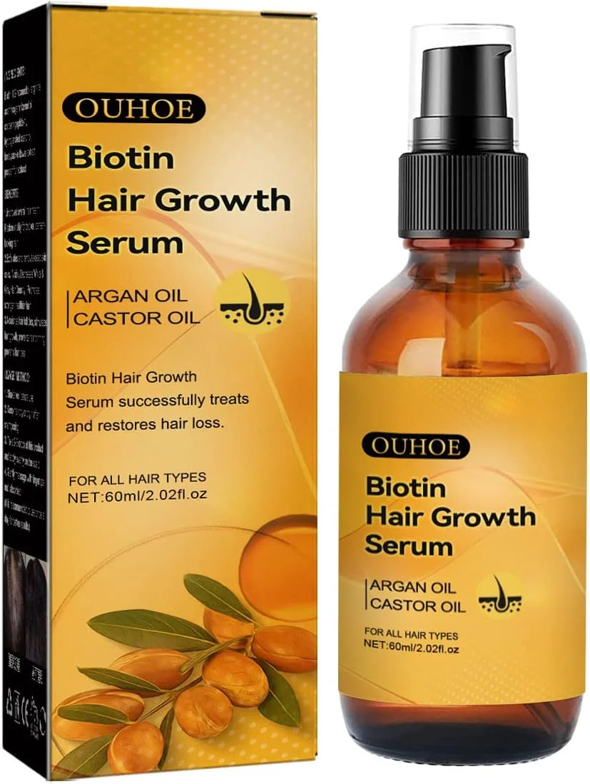 سرم رشد مو بیوتین با روغن کرچک و روغن آرگان - درمان جلوگیری از ریزش مو با فرمول رشد مجدد مو برای خانم ها، روغن اسانس سرم رشد مو برای انواع مو سرم رشد مو بیوتین با روغن کرچک و روغن آرگان - درمان جلوگیری از ریزش مو با فرمول رشد مجدد مو برای خانم ها، روغن اسانس سرم رشد مو برای انواع مو