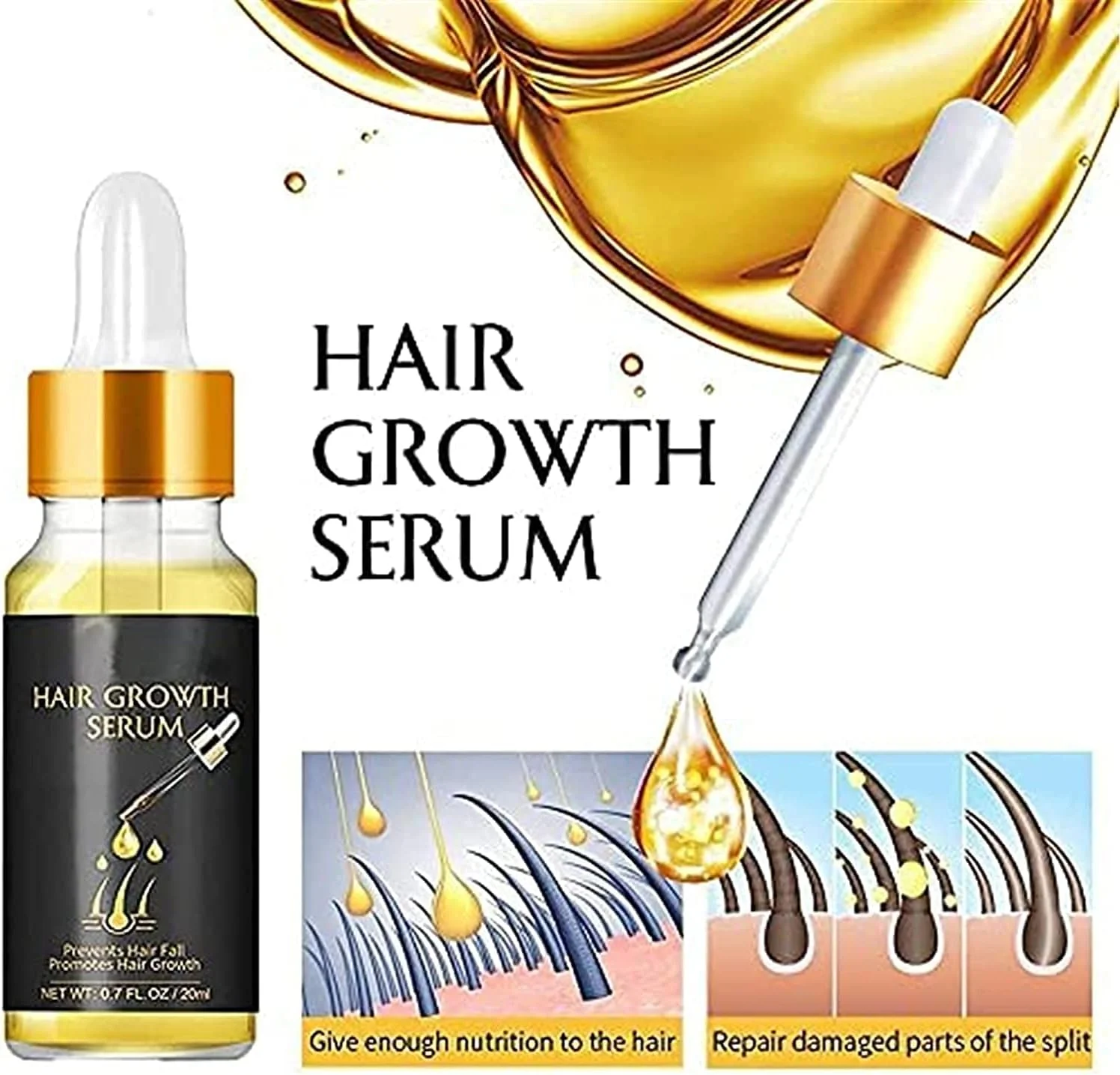 سرم رشد مو بیوتین، سرم گیاهی بیوتین اضافی، برای کمک به رشد موهای سالم و قوی مناسب برای مردان و زنان با انواع مو (2 عدد)