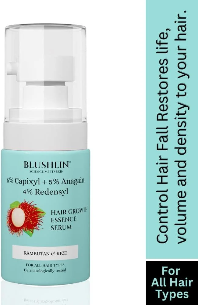 سرم تقویت کننده مو BLUSHLIN SCIENCE MEETS SKIN حاوی 3% Redensyl، 6% Capixyl و 5% Anagain به همراه روغن رزماری || سرم مو برای زنان و مردان | 30 میلی لیتر