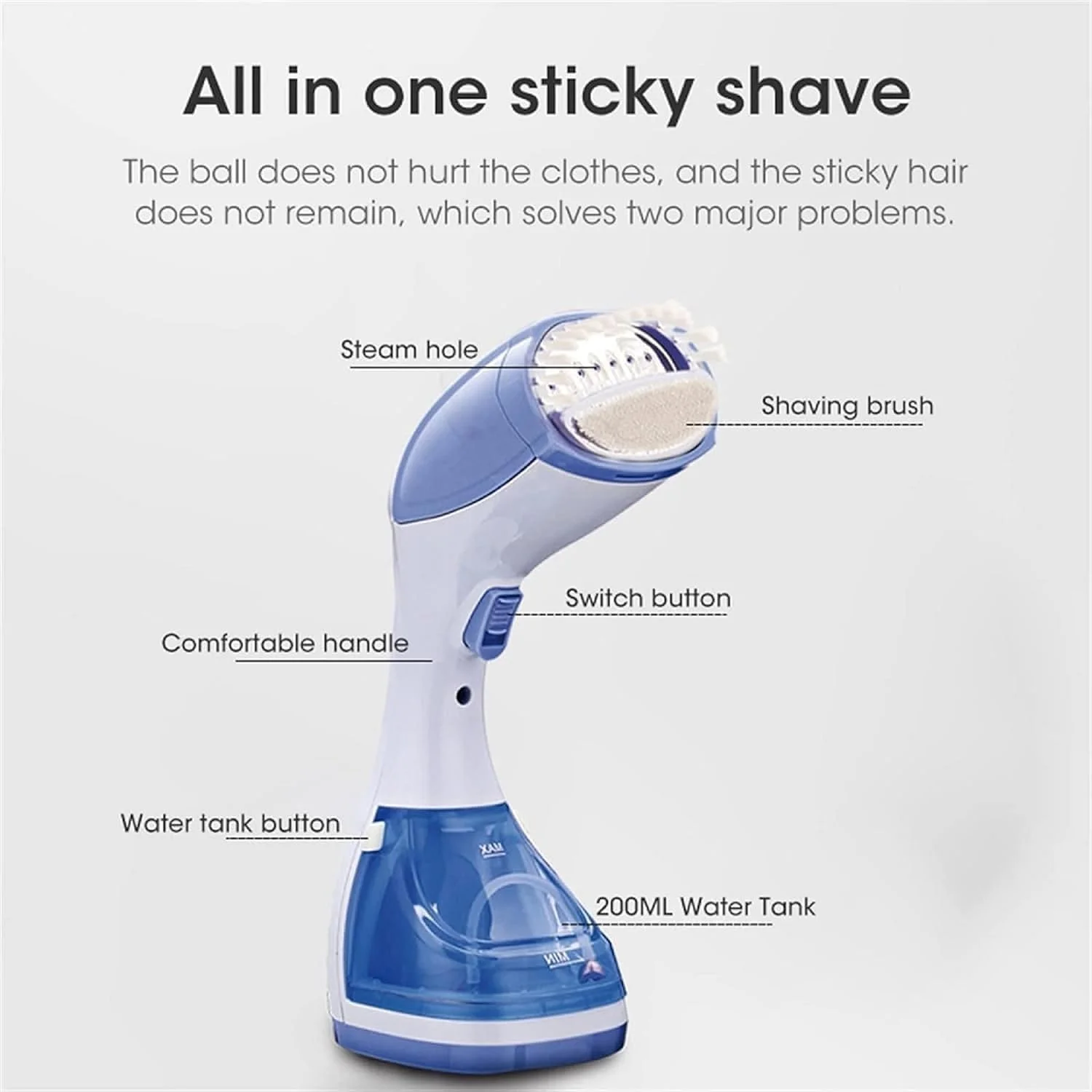 بخارگر لباس دستی 1100 وات - بخارگر سریع گرم شونده لباس با مخزن آب جداشدنی، اتو بخار قدرتمند برای از بین بردن چروک لباس، بخارگر مسافرتی سبک وزن قابل حمل برای خانه