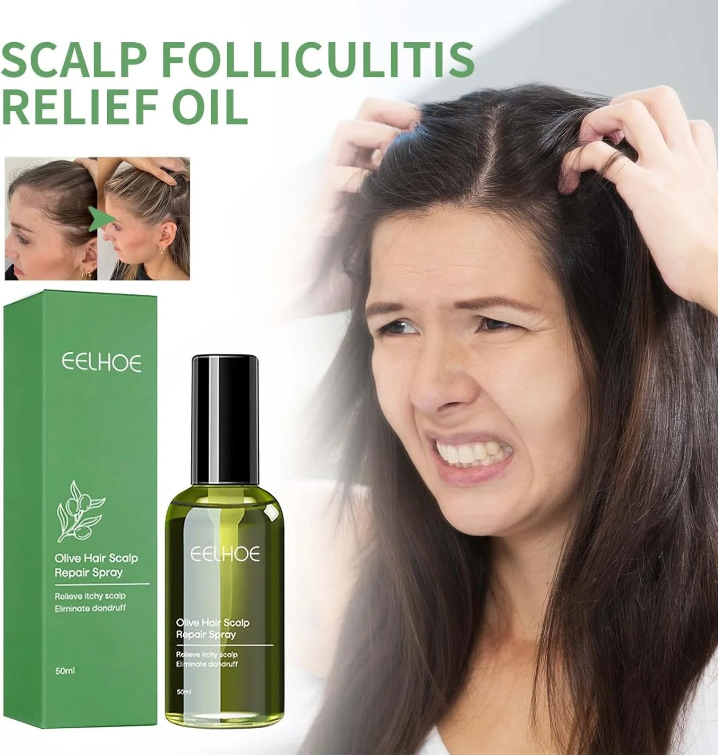 اسپری ترمیم کننده پوست سر موی زیتون بلوسومز، اسپری سرم فرمول رشد مو بلوسومز، اسپری مو روغن زیتون، اسپری زنجبیل مغذی رشد مجدد، روغن سرم رشد مو برای رشد موهای خشک و آسیب دیده (2 عدد)