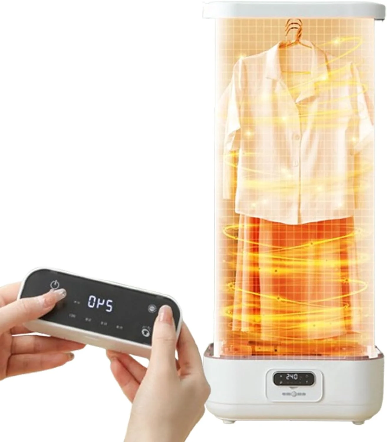 اتو بخار عمودی اتوماتیک، با کنترل از راه دور/جعبه رایحه درمانی داخلی، بخارگر آویز تاشو برای لباس و پارچه، رفع سریع چروک