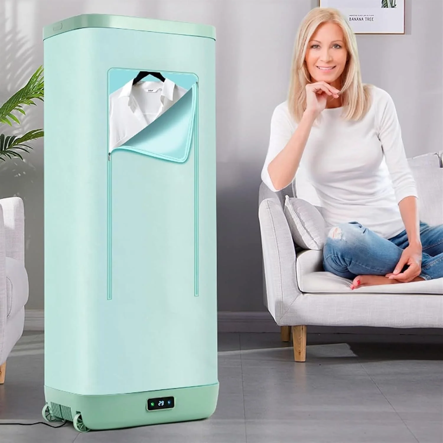 دستگاه اتوی خودکار، سیستم مراقبت خودکار از لباس برای بخار دادن، بخارگر تاشو و خشک کن لباس، ضدعفونی کردن و خشک کردن لباس، نتایج از 10 دقیقه، قابل حمل، خانگی