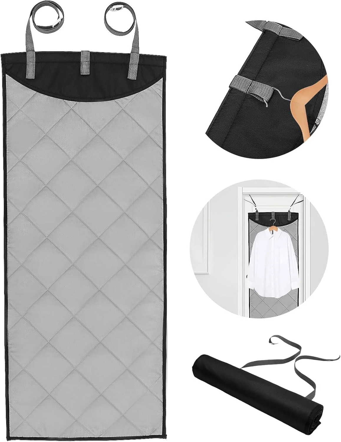 پد اتو بخار آویز پشت دری Azonee، پد عمودی آویز پشت دری بخار لباس، پد تاشو آویز پشت دری بخار لباس، پد مقاوم در برابر حرارت برای اتو بخار دستی (115×48 سانتی متر)