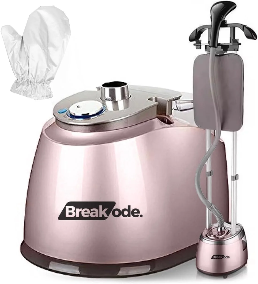 بخارگر لباس Breakode™ با ارتفاع قابل تنظیم به همراه چوب لباسی 2000 وات، اتو بخار با زمان گرم شدن 40 ثانیه، دارای تخته اتو جداشدنی، ضدعفونی کننده لباس، شلنگ بخار عایق حرارت