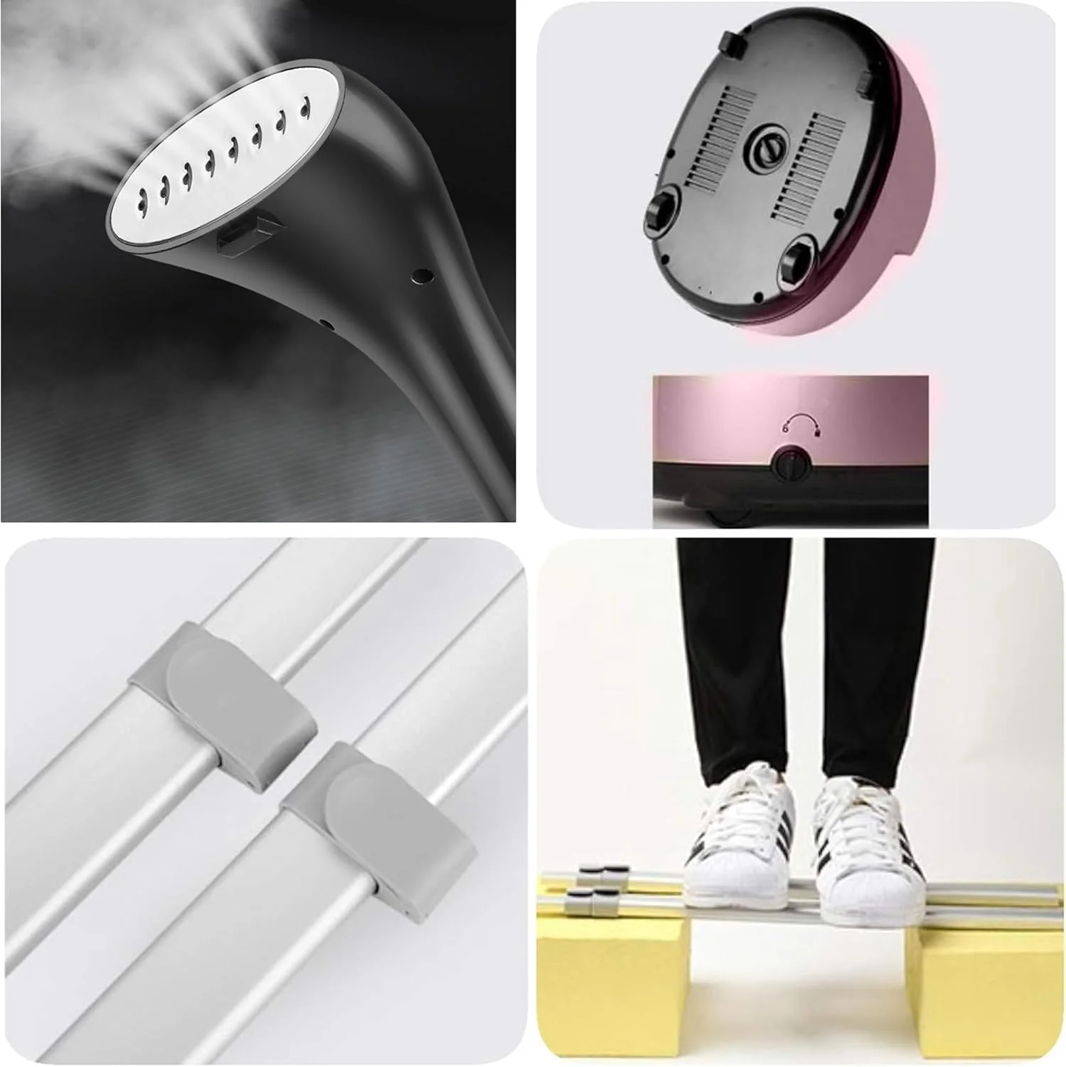 بخارگر لباس Breakode™ با ارتفاع قابل تنظیم به همراه چوب لباسی 2000 وات، اتو بخار با زمان گرم شدن 40 ثانیه، دارای تخته اتو جداشدنی، ضدعفونی کننده لباس، شلنگ بخار عایق حرارت