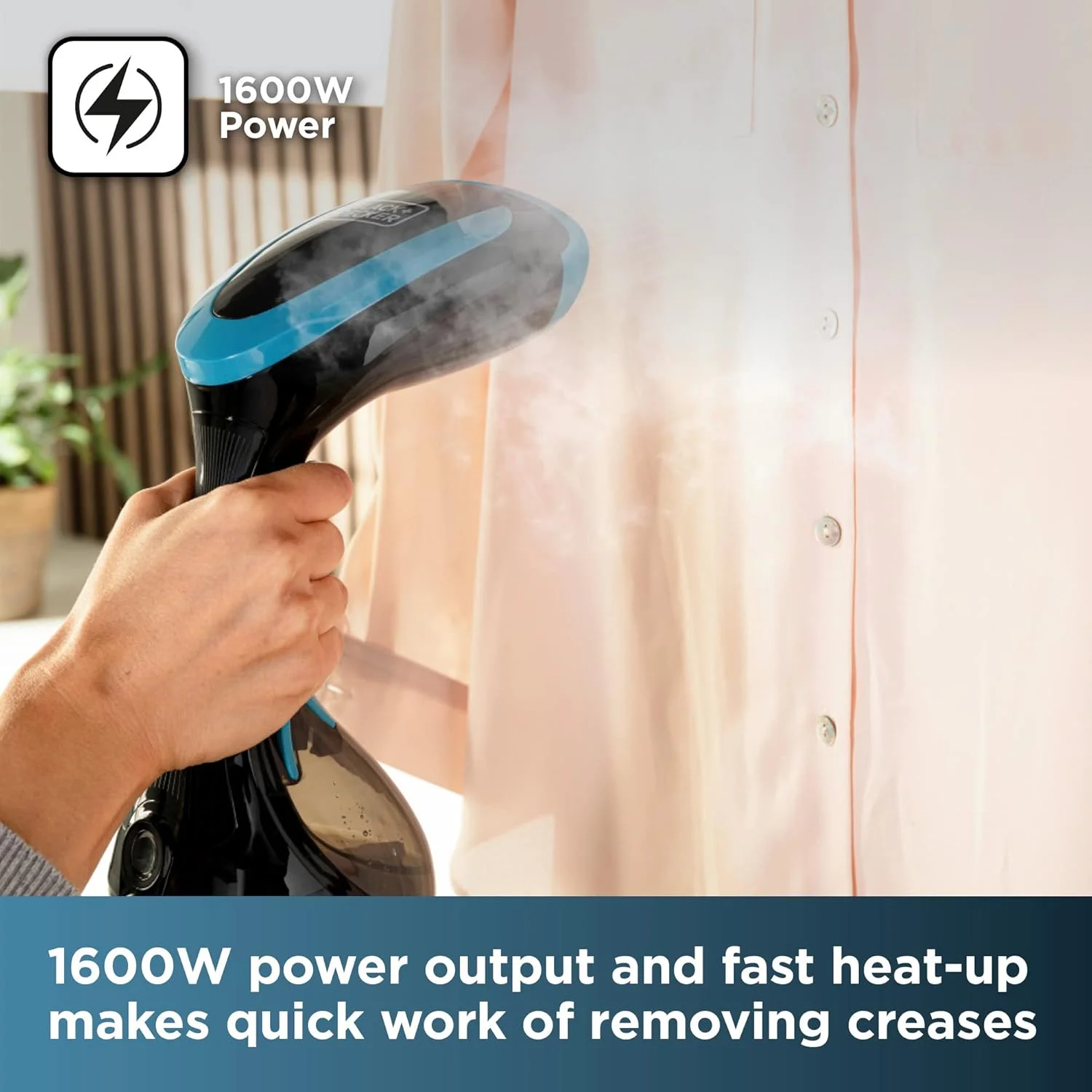 بخارگر لباس بلک اند دکر BXGS22007GB، پلاستیکی، 1600 وات، 270 میلی لیتر، آبی