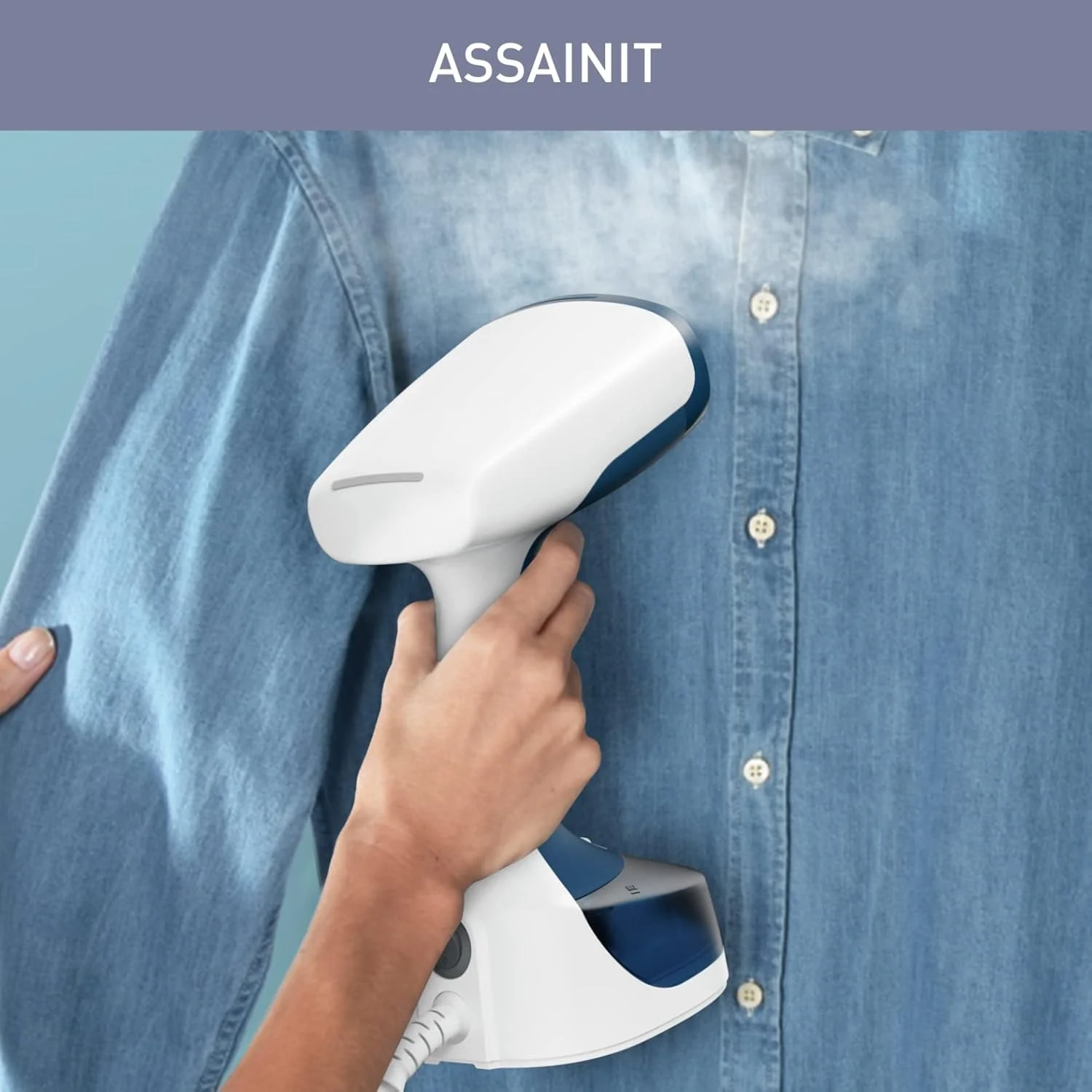 بخارگر لباس کالور مدل Access Steam Easy، توان 1400 وات، جریان بخار 25 گرم در دقیقه، زمان گرم شدن 15 ثانیه، برس های میکروفیبر ضد گرد و غبار، مناسب پارچه های ضخیم و ظریف، دارای قلاب آویز، آبی DT7170C0