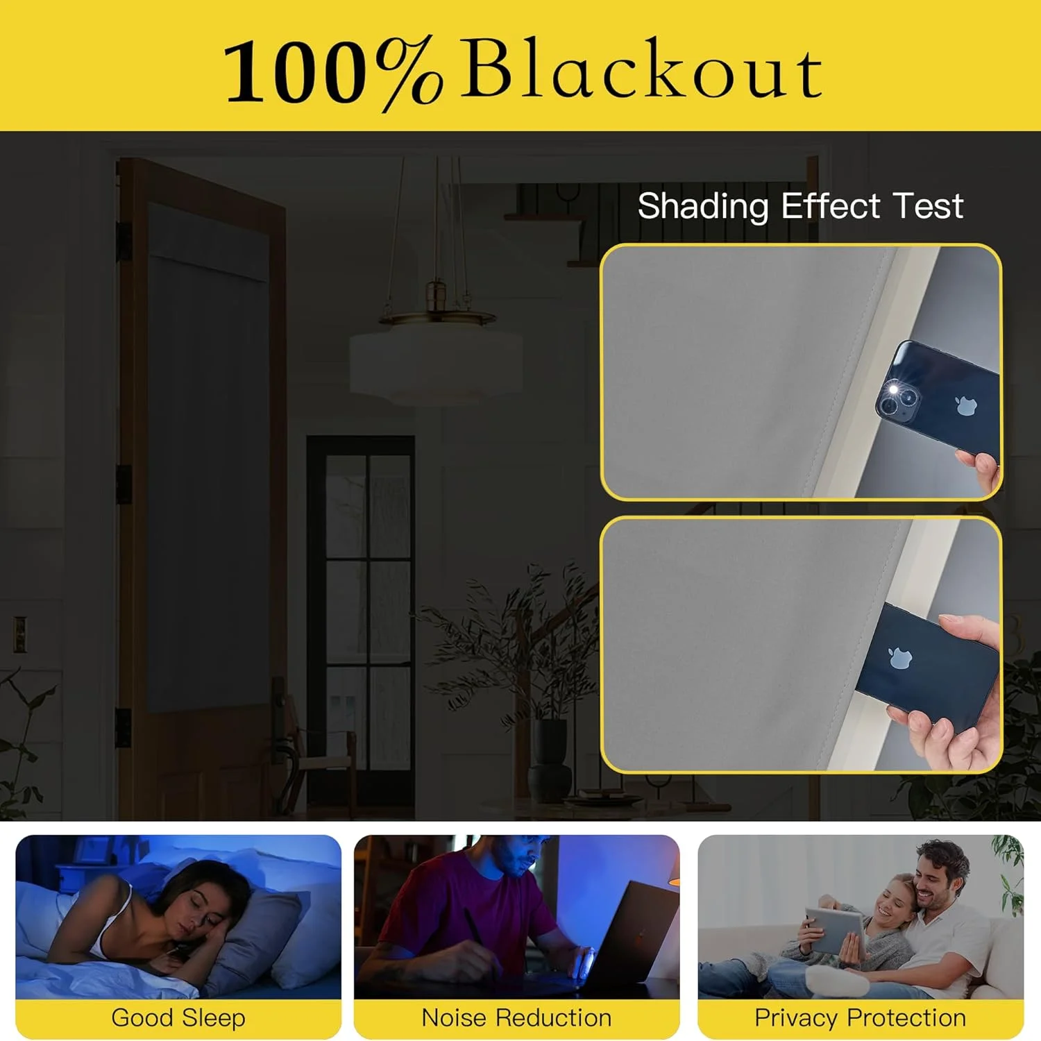 پرده درب NICETOWN، پوشش پنجره، پرده حرارتی عایق کننده پنجره، پرده جانبی با قابلیت بستن برای درب جلو و عقب، عرض 66 در طول 183 سانتی متر، 1 عدد، خاکستری روشن پرده درب NICETOWN، پوشش پنجره، پرده حرارتی عایق کننده پنجره، پرده جانبی با قابلیت بستن برای درب جلو و عقب، عرض 66 در طول 183 سانتی متر، 1 عدد، خاکستری روشن