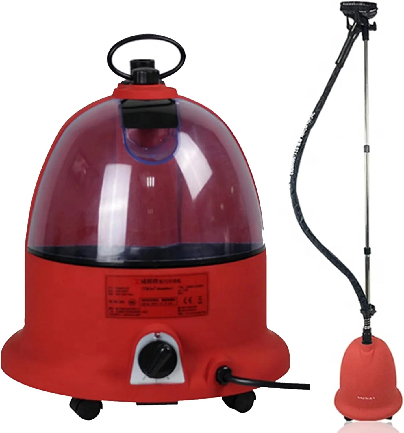 بخارگر لباس 1800 وات، بخارگر حرفه ای و ایستاده لباس با مخزن آب 3.8 لیتری، کنترل بخار 4 مرحله ای با برس و آویز لباس، رزگلد (رزگلد)