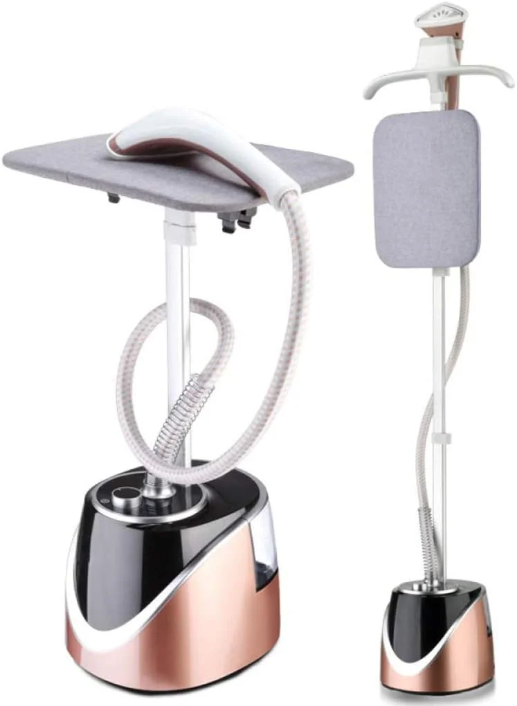 بخارگر لباس ایستاده - بخارگر پارچه 2000 واتی حرفه ای برای لباس - بخارگر لباس آویز سنگین - 6 سطح بخار - مخزن آب 1.7 لیتری - با برس پارچه / میز اتو / چوب لباسی