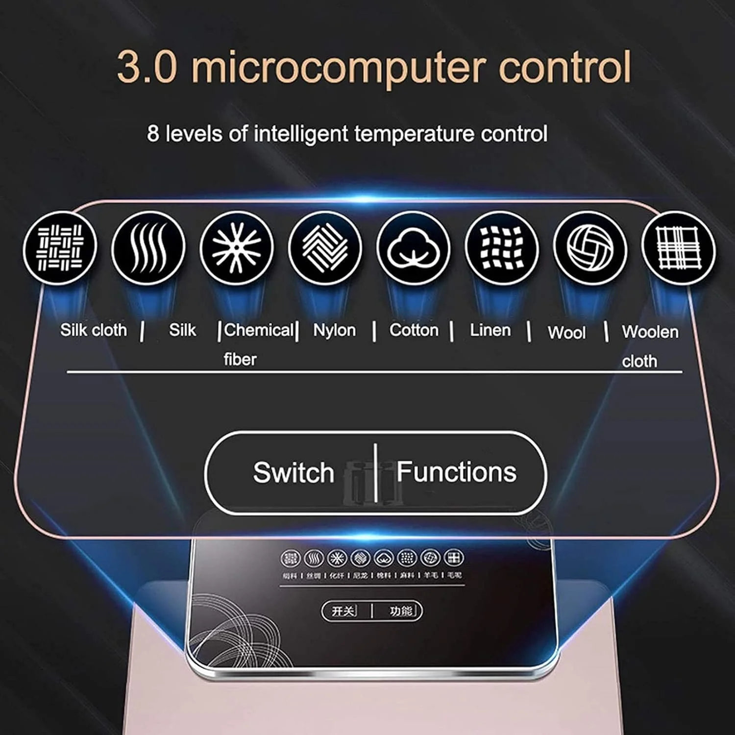 بخارگر عمودی لباس قابل حمل 1800 وات با قدرت بالا، حذف سریع چروک در 35 ثانیه با مخزن آب 2 لیتری برای از بین بردن چروک لباس در اتاق خواب منزل، بنفش (بنفش)