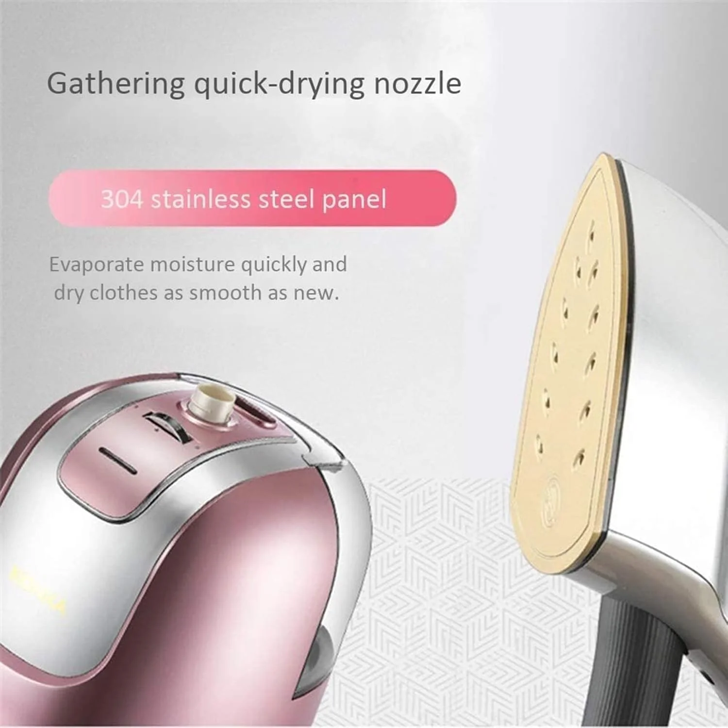 بخارگر ایستاده لباس 2000 واتی قدرتمند با جریان بخار قوی 45 گرم در دقیقه، بخارگر لباس با کنترل بخار 10 مرحله ای، گرم شدن سریع 35 ثانیه ای چروک ها را در کمترین زمان از بین می برد