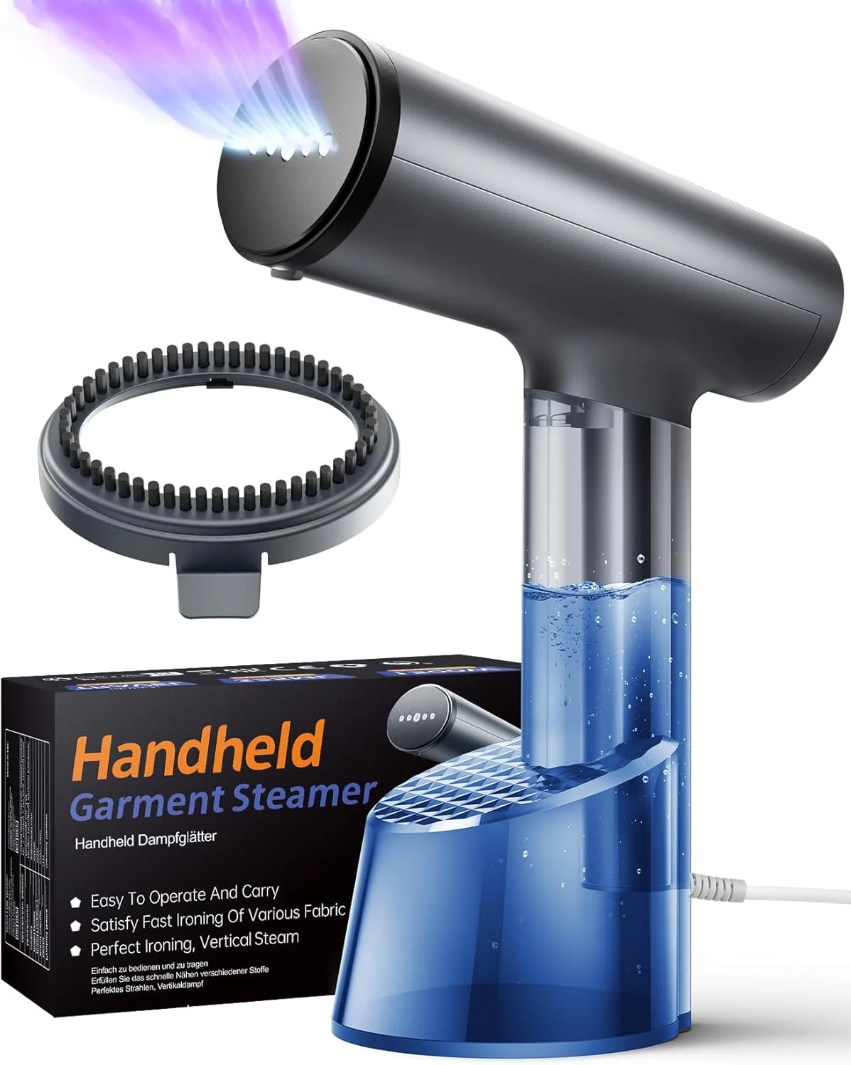 بخارگر لباس دستی FMK، اتو بخارگر لباس قابل حمل با مخزن 325 میلی لیتری، برای بخاردهی عمودی و افقی، گرم شدن سریع، از بین بردن سریع چروک 1500 وات بخارگر لباس دستی FMK، اتو بخارگر لباس قابل حمل با مخزن 325 میلی لیتری، برای بخاردهی عمودی و افقی، گرم شدن سریع، از بین بردن سریع چروک 1500 وات