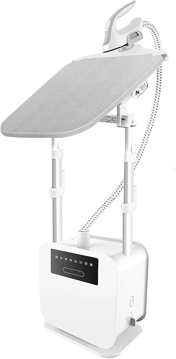 بخارگر عمودی لباس سایز بزرگ - اتو بخار دستی کوچک حرفه ای 1800 واتی با عملکرد تک دست، دارای تخته اتو داخلی و مخزن آب 2.1 لیتری بخارگر عمودی لباس سایز بزرگ - اتو بخار دستی کوچک حرفه ای 1800 واتی با عملکرد تک دست، دارای تخته اتو داخلی و مخزن آب 2.1 لیتری