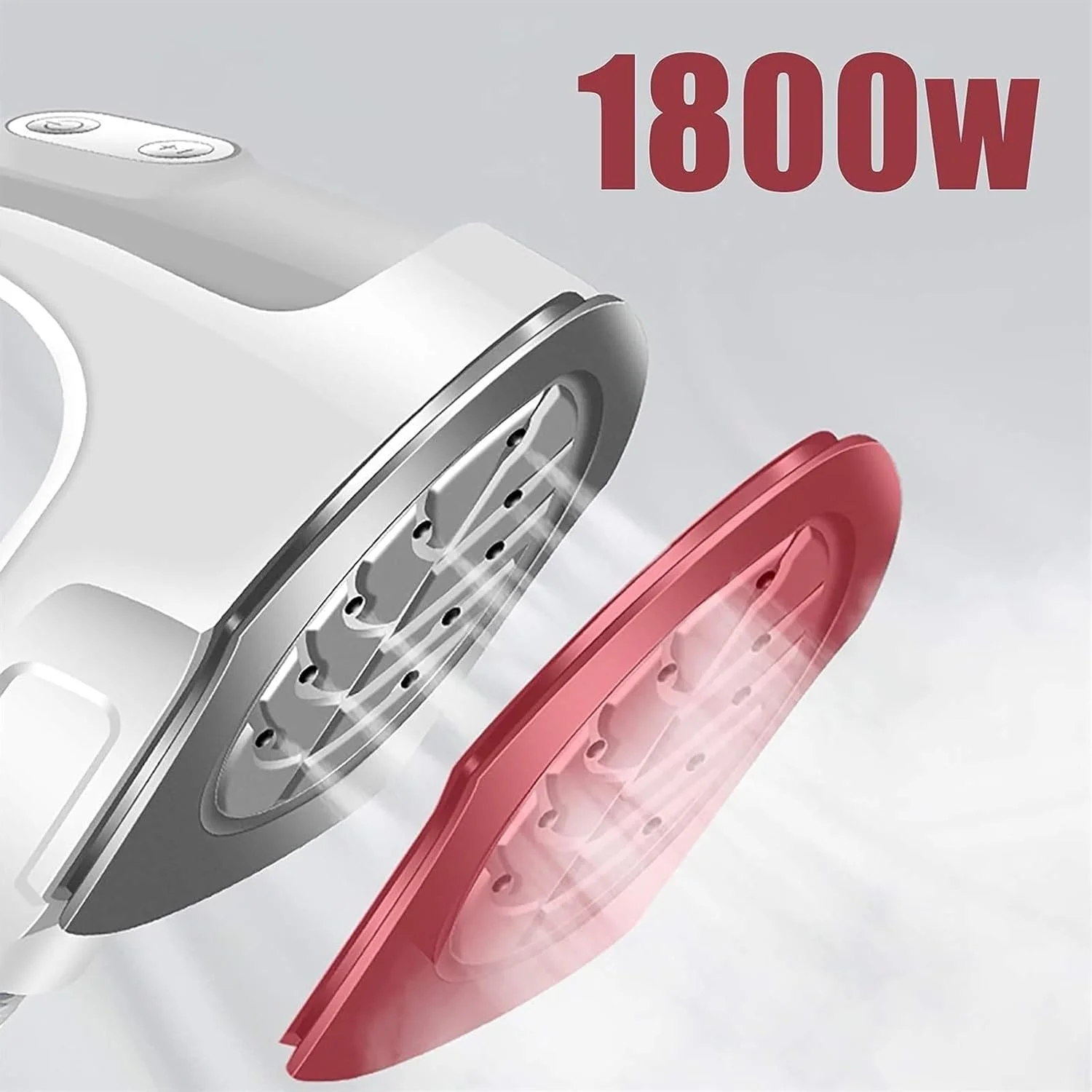 بخارگر عمودی لباس سایز بزرگ - اتو بخار دستی کوچک حرفه ای 1800 واتی با عملکرد تک دست، دارای تخته اتو داخلی و مخزن آب 2.1 لیتری