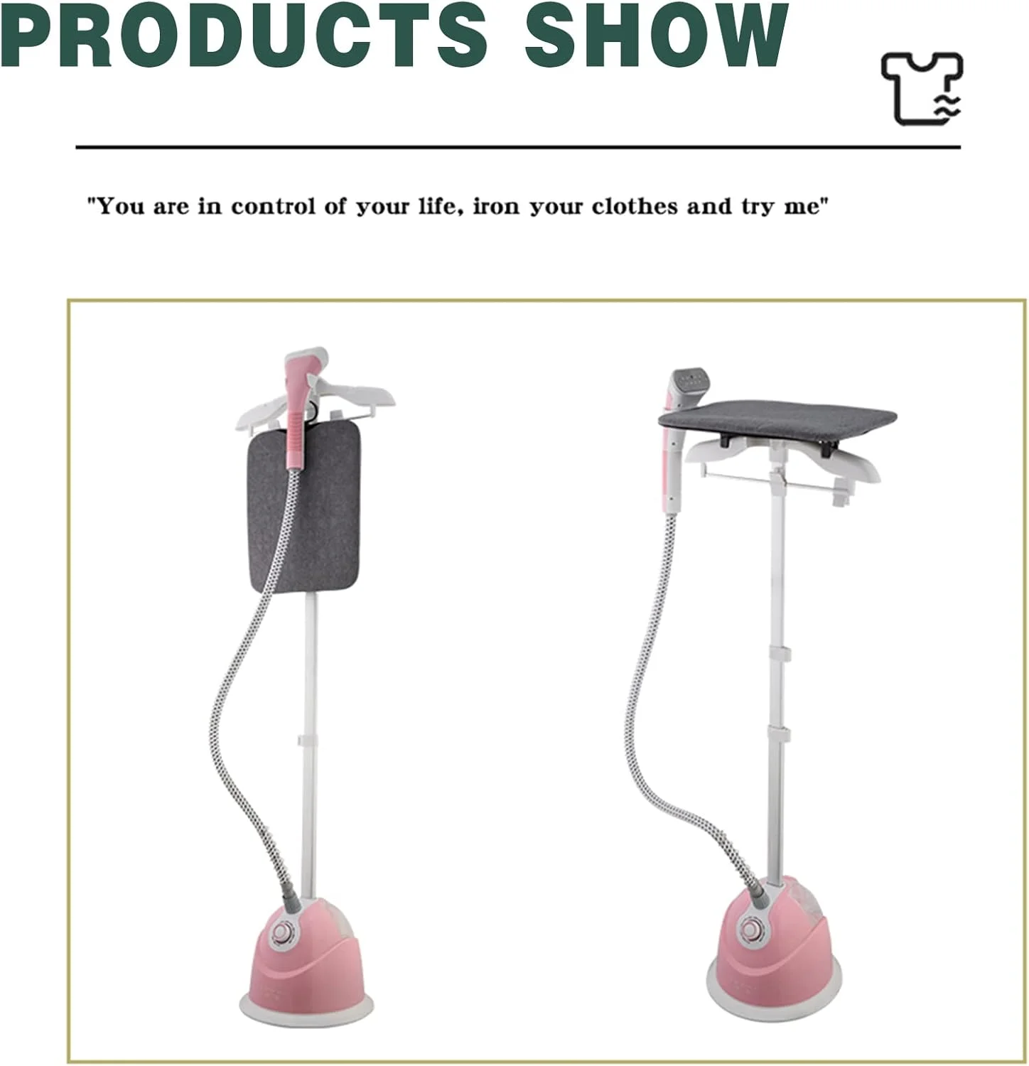 بخارگر ایستاده لباس، بخارگر پارچه 2000 وات برای لباس، بخارگر لباس سنگین آویز، 10 سطح بخار، مخزن آب 1.6 لیتری