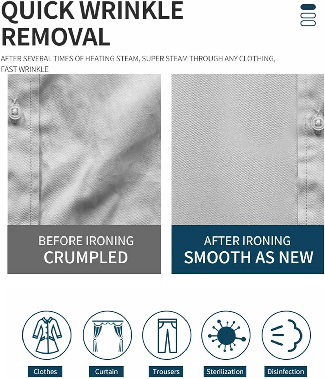 بخارگر لباس ایستاده حرفه ای و سنگین 1800 واتی با مخزن آب 3.8 لیتری، کنترل بخار 4 مرحله ای با برس، چوب لباسی، نقره ای