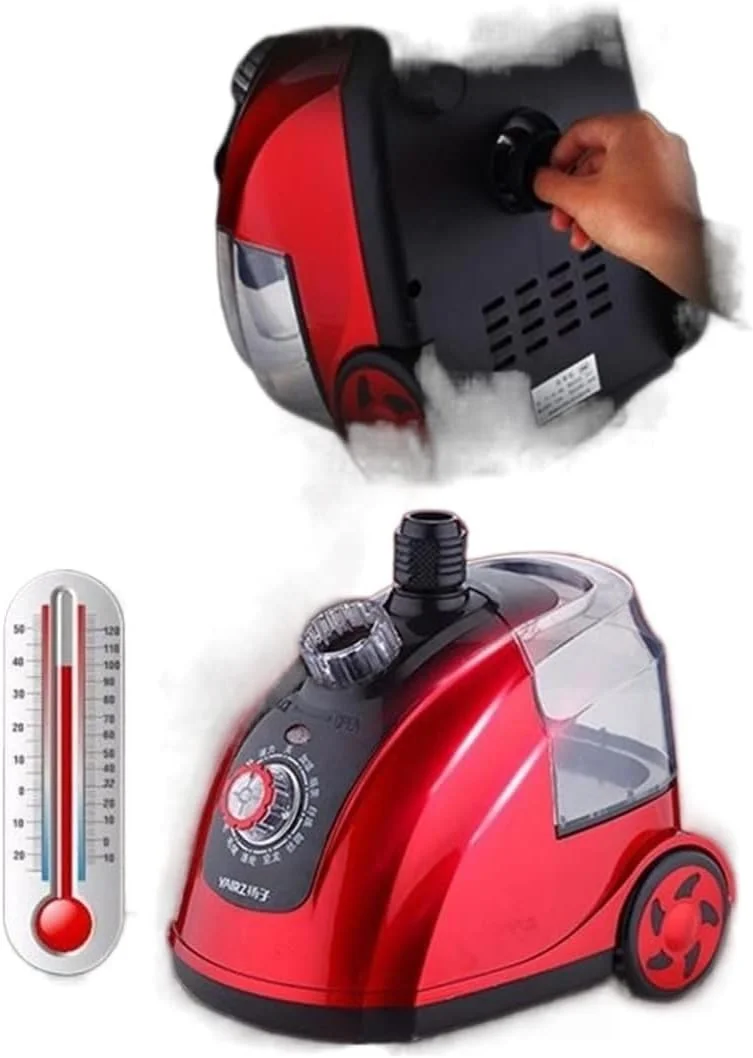 بخارگر دستی با قابلیت تنظیم، اتو بخار عمودی، دستگاه بخارگر دستی خانگی برای لباس، دمای ثابت (رنگ روسو)
