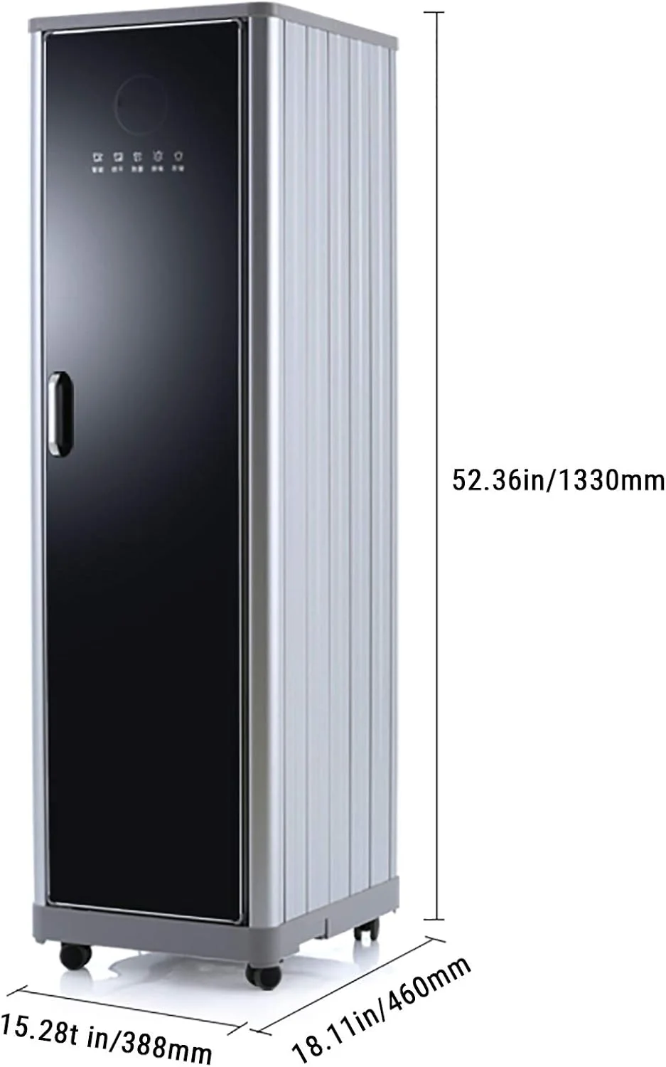 کابینت آینه دار بخارگر لباس، کمد مراقبت هوشمند لباس با بخار، دستگاه اتو تمام اتوماتیک، خشک کن سریع و دستگاه تمیز کننده لباس، 169 لیتر، 133 سانتی متر، بخار 169 وات