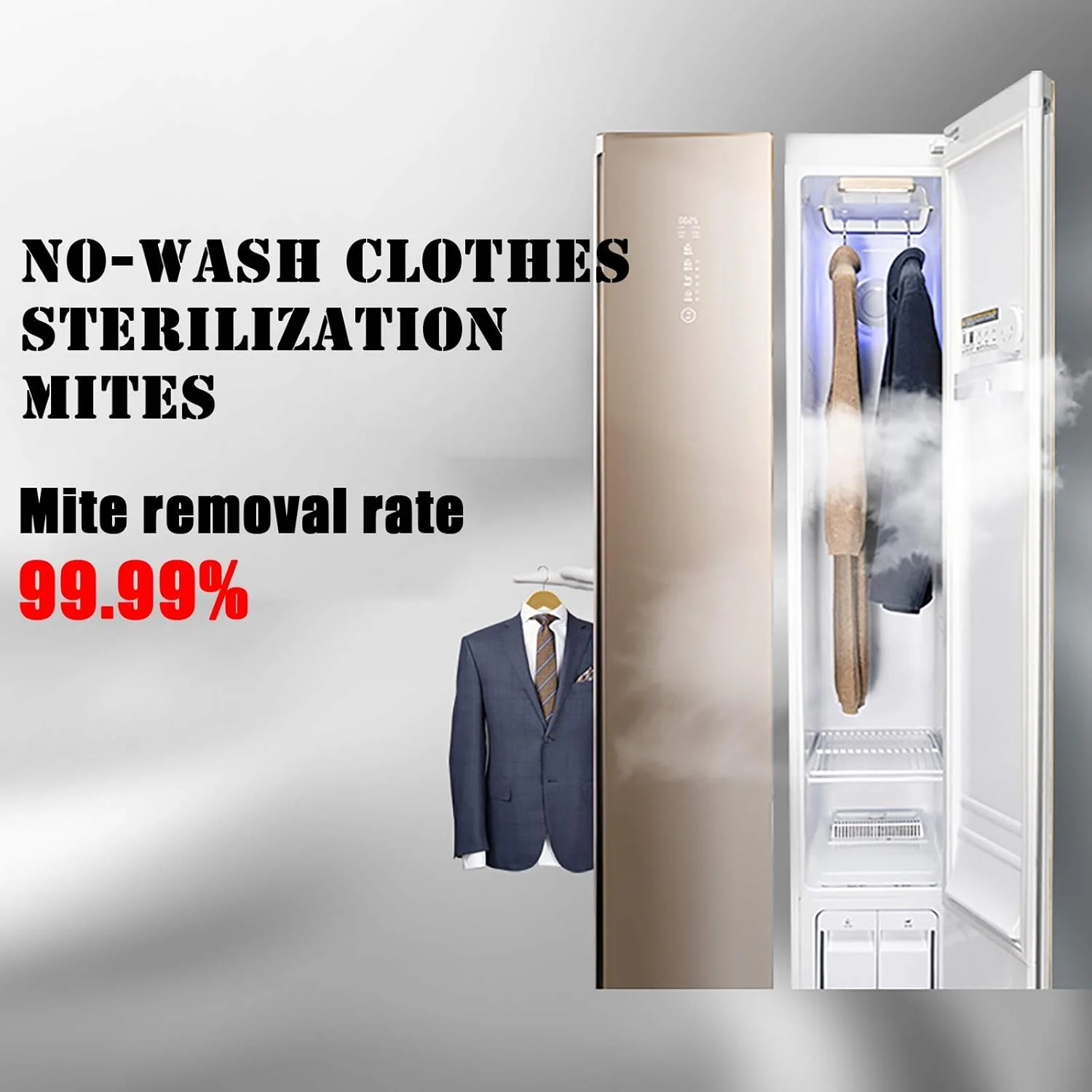 بخارشوی لباس، بخارشوی خشک کن کابینتی برای لباس و پوشاک، مراقبت هوشمند از لباس، کمد لباس باریک، اتوکشی اتوماتیک، خشک کن سریع، تمیز کننده لباس، 175 سانتی متر، 1170 وات، A