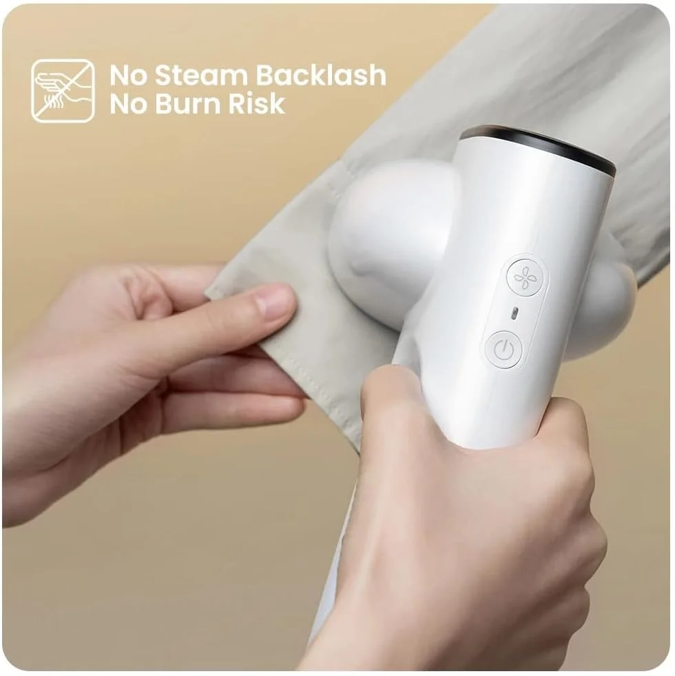 بخارگر دستی لباس با مخزن آب جداشدنی ۹۵ میلی لیتری، بدون پس زدن بخار، ظرفیت ۳-۵ پیراهن، سفید