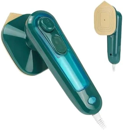 بخارگر دستی لباس با مخزن آب جداشدنی، اتو لباس قابل حمل، آبی-سبز