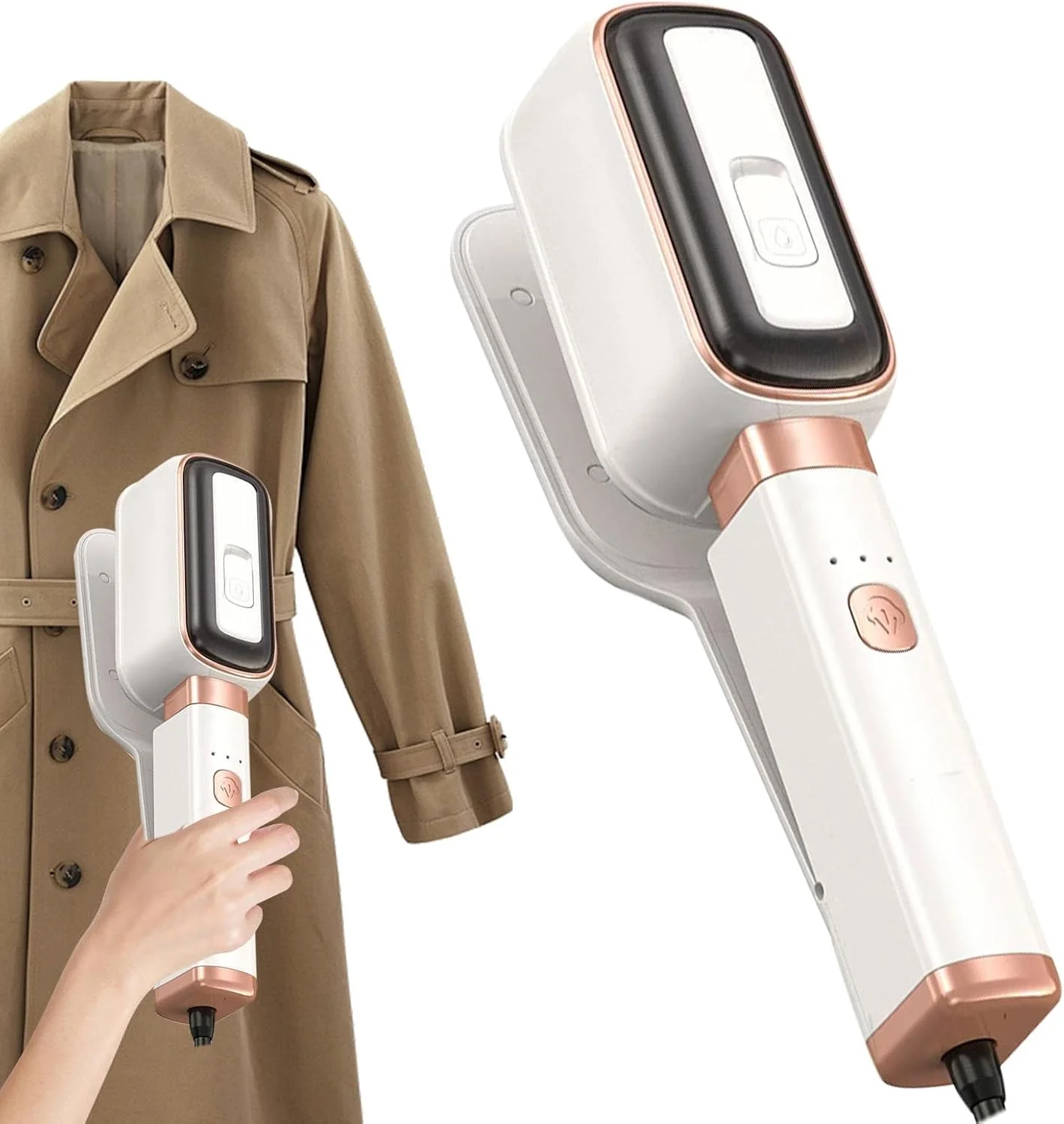 بخارگر دستی لباس | اتو بخار کوچک تاشو لباس با مخزن آب 60 میلی لیتری - بخارگر دستی جمع و جور برای مسافرت، هتل، خوابگاه، آپارتمان