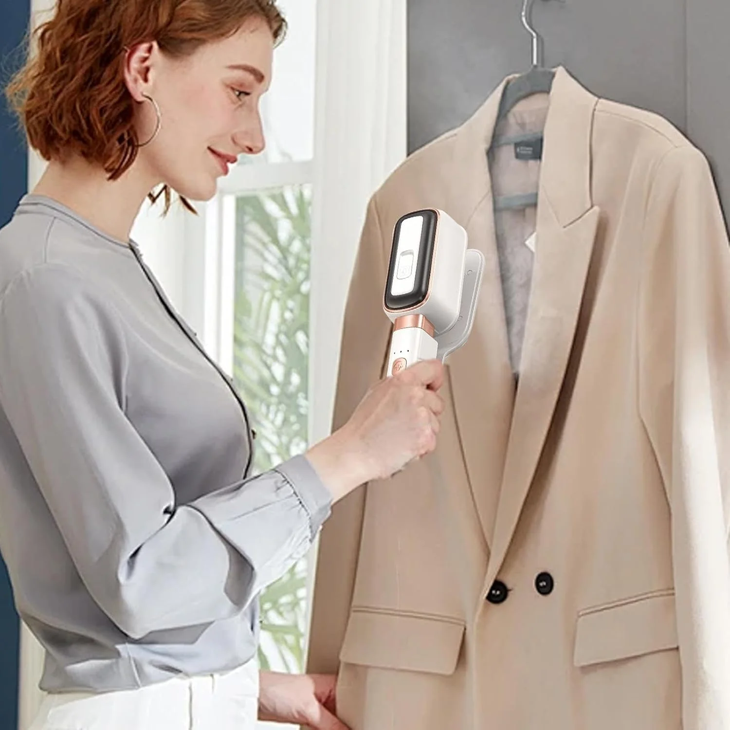 بخارگر دستی لباس | اتو بخار کوچک تاشو لباس با مخزن آب 60 میلی لیتری - بخارگر دستی جمع و جور برای مسافرت، هتل، خوابگاه، آپارتمان