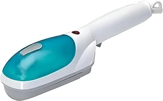 اتو بخار دستی لباس، اتو پارچه ای قابل حمل، سفید و آبی، بخارگر لباس سبک وزن و حمل آسان