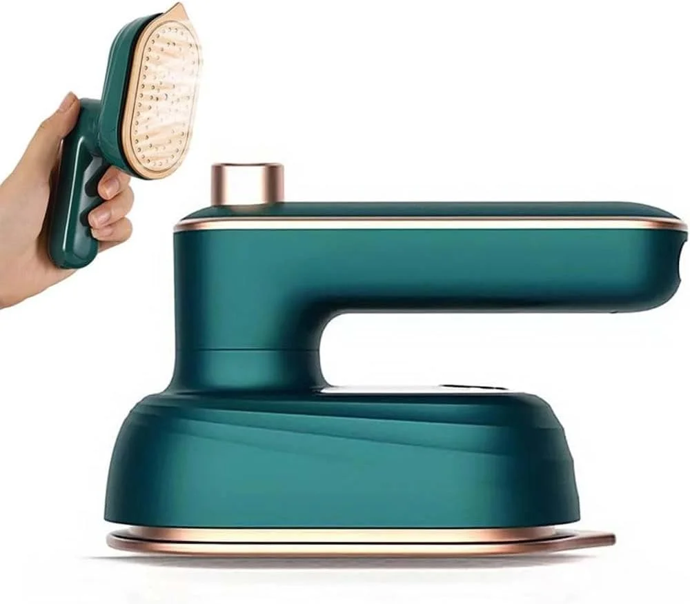 اتو بخار دستی و بخارگر لباس 2 در 1 - گرم شدن سریع (30 ثانیه)، بخار قابل تنظیم، دسته چرخان - قابل حمل برای مسافرت، خانه، دفتر - از بین برنده سریع چروک