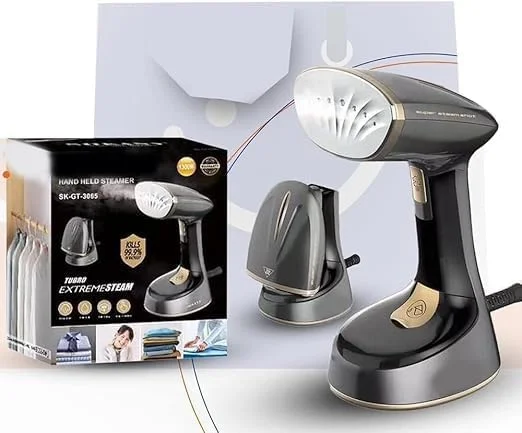 اتو بخار دستی، اتو بخار حرفه ای لباس 1300 وات، مخزن 120 میلی لیتری، 2 تنظیمات حرارتی