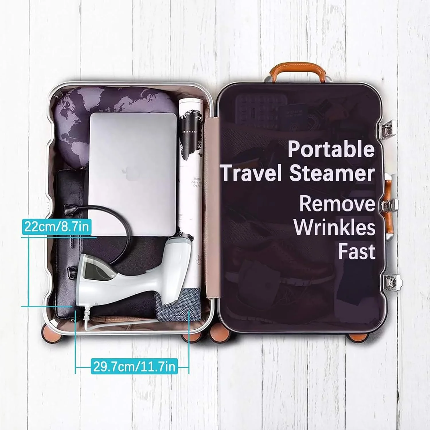 بخارگر لباس، بخارگر لباس 1500 واتی با صفحه نمایش LCD، 2 حالت بخار، بخارگر دستی لباس به صورت عمودی و افقی، گرم شدن سریع در 20 ثانیه، مخزن آب بزرگ جداشدنی 300 میلی لیتری