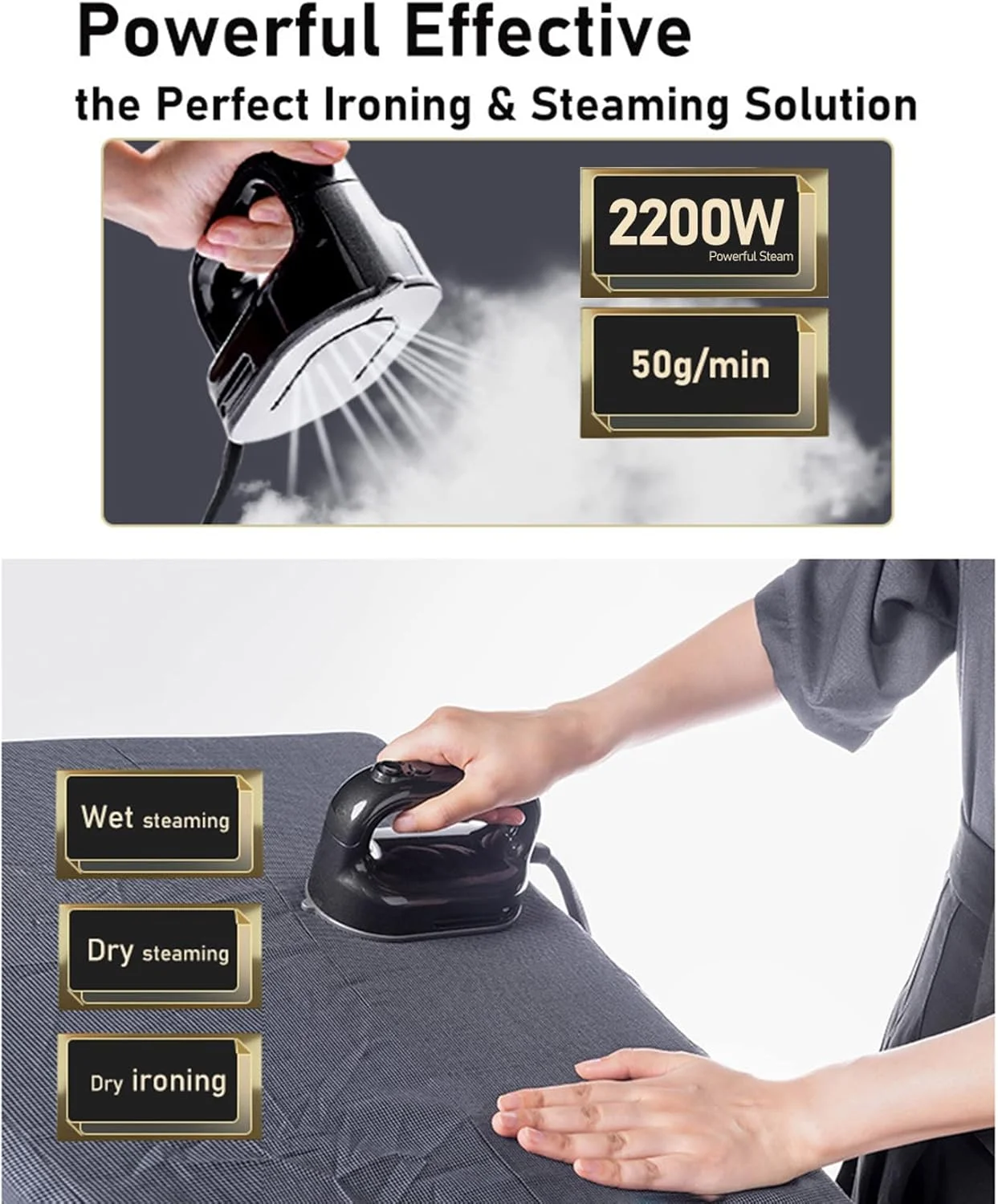 بخارگر لباس گرم شونده سریع، بخارگر ایستاده 2200 واتی لباس، بخارگر حرفه ای و سنگین لباس، کنترل بخار 5 مرحله ای