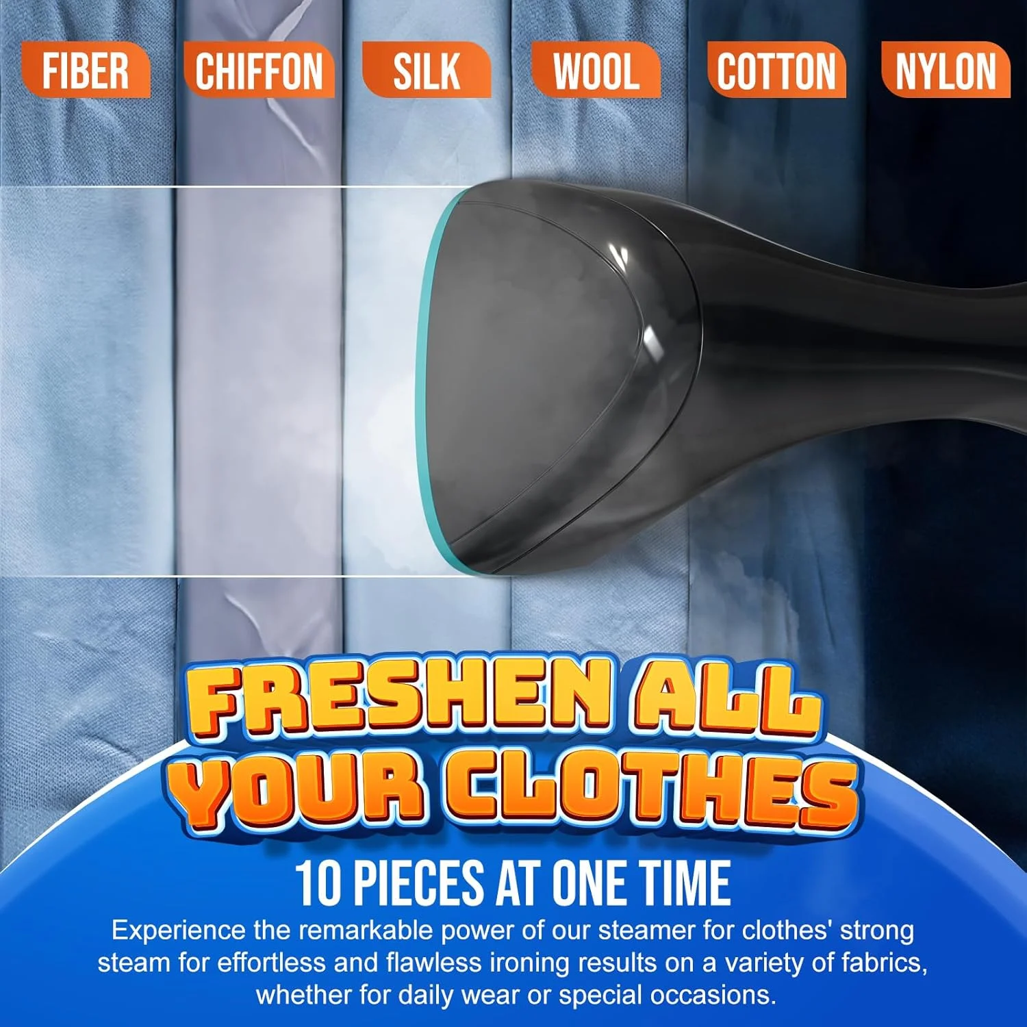 بخارگر قدرتمند 1800 واتی با گرم شدن سریع 15 ثانیه ای برای لباس با 3 حالت و مخزن آب 300 میلی لیتری، اتو بخارگر قابل حمل لباس با دستکش مقاوم در برابر حرارت و برس پارچه ای برای خانه، خوابگاه، مسافرت