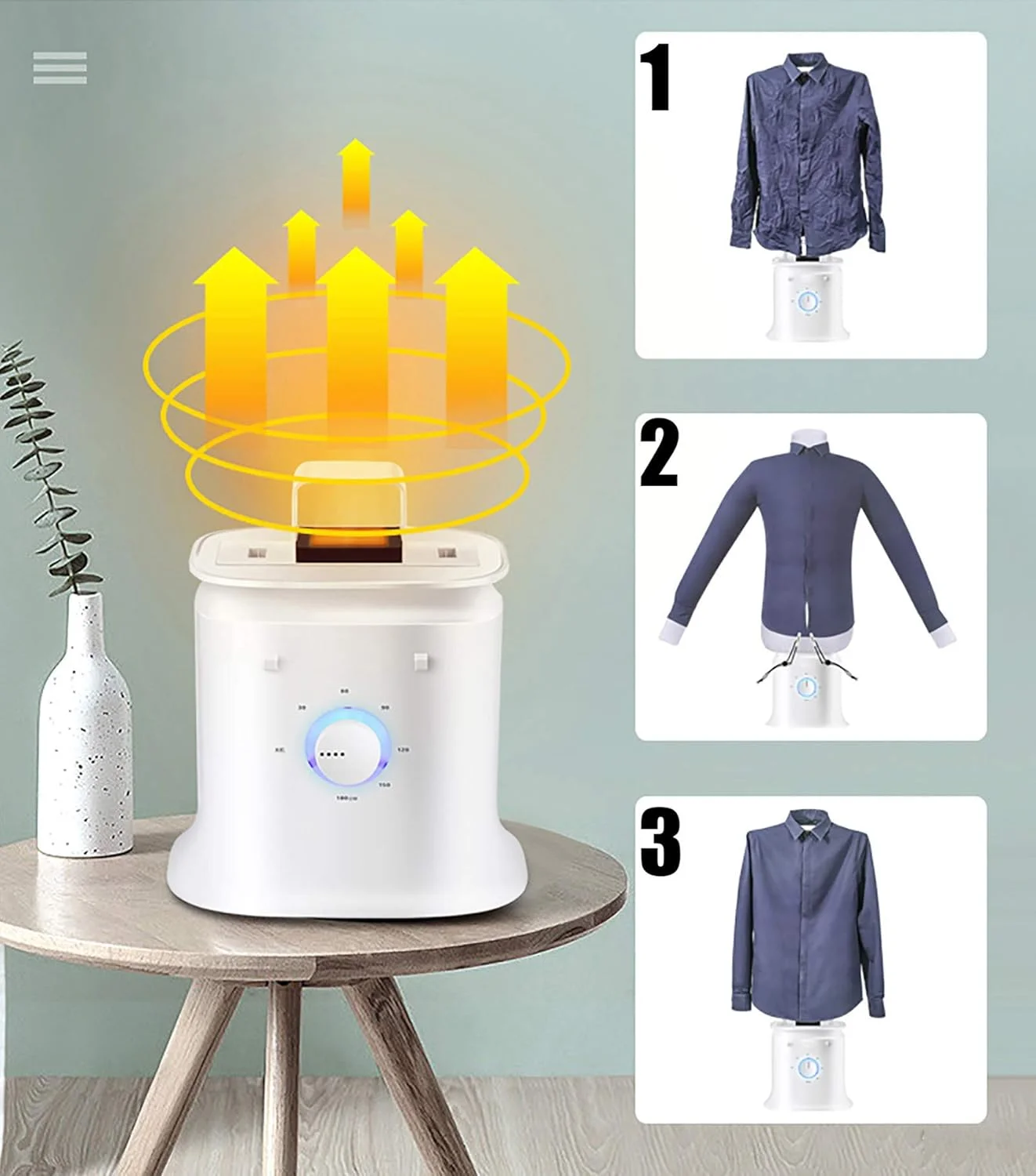 اتو بخار لباس، دستگاه اتو بخار بادی پیراهن خشک کن بخار هوشمند یک کلید اتوماتیک برای پیراهن/کت/شلوار/کفش/لباس کودکان/لباس زیر