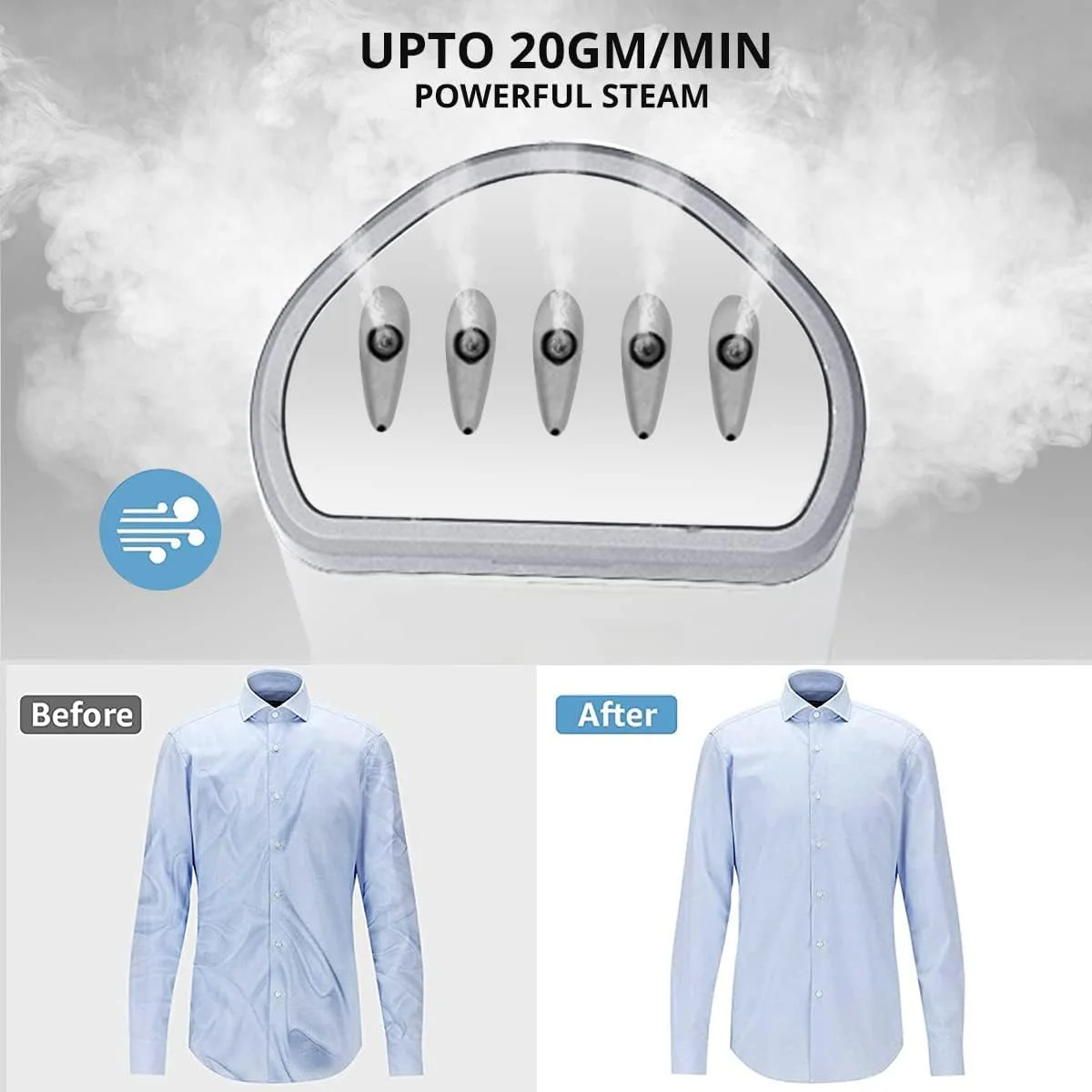 بخارگر لباس اینالسا 1250 وات، اتو بخار برای لباس - اتو کشی عمودی و افقی | جمع و جور و تاشو | گرم شدن سریع تا 22 گرم در دقیقه، از بین بردن 99.9%* باکتری ها | بخارگر برای لباس (سفید/خاکستری) - Travel Pro