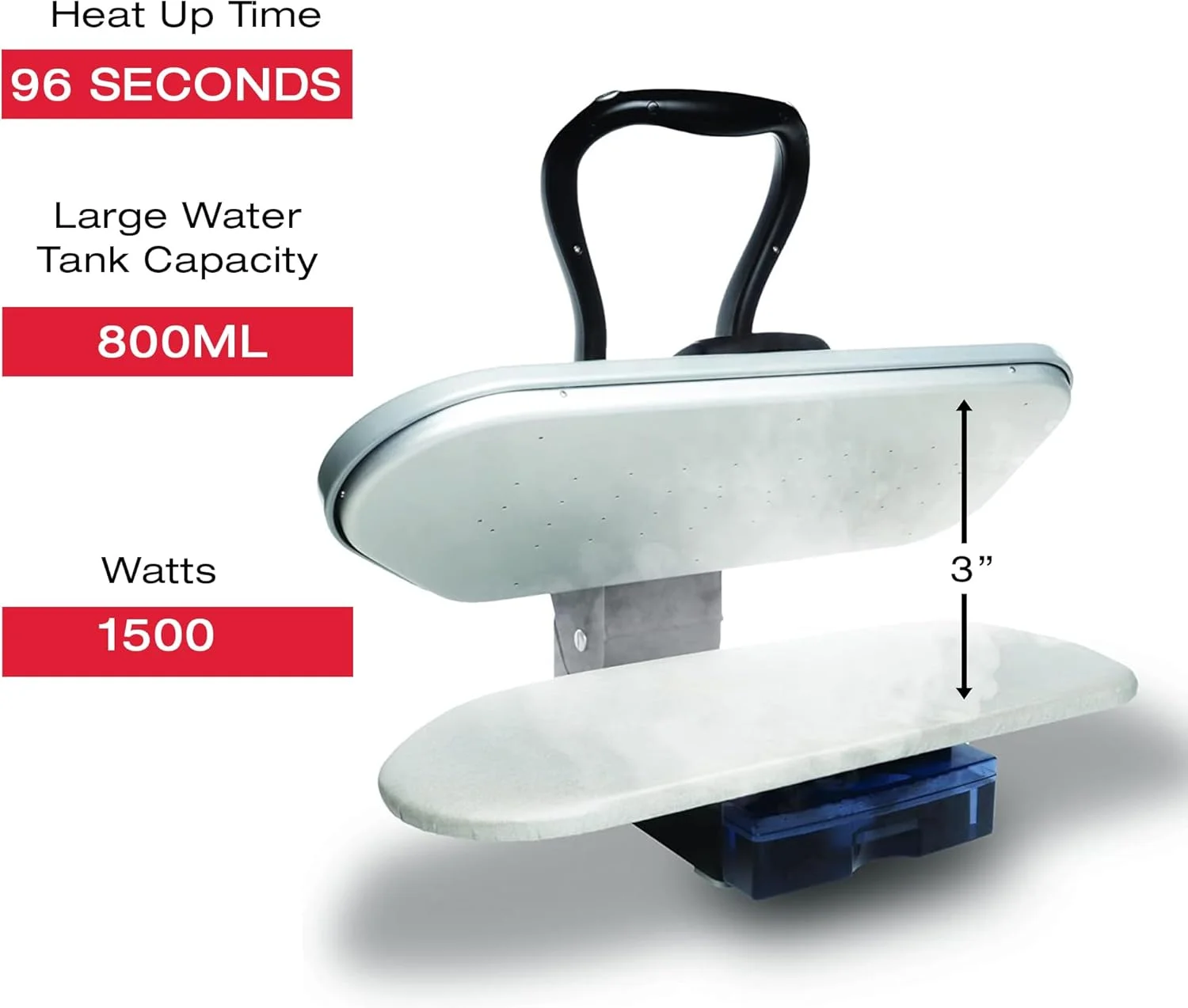 اتوی پرس بخار هوشمند SINGER (۱۵۰۰ وات) | اتوی بخار حرفه ای با صفحه پرس نچسب ۲۶ اینچی، کنترل های دیجیتال با ۵ تنظیمات پارچه، خاموش شدن خودکار و ظرفیت مخزن ۸۰۰ میلی لیتر – نقره ای/مشکی