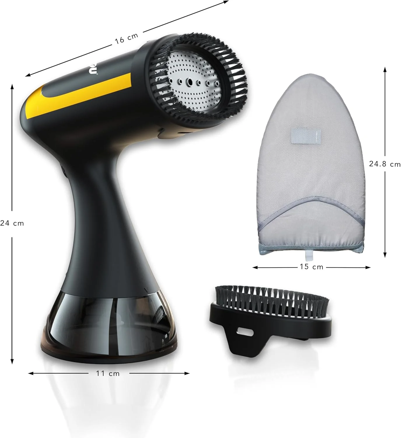 بخارگر دستی لباس 1500 واتی Jinou - بخارگر قابل حمل لباس با صفحه بخار استیل ضد زنگ، مخزن جداشدنی 300 میلی لیتری، گرم شدن سریع 20 ثانیه ای - ایده آل برای خانه، مسافرت، پرده، رختخواب - دارای دستکش رایگان