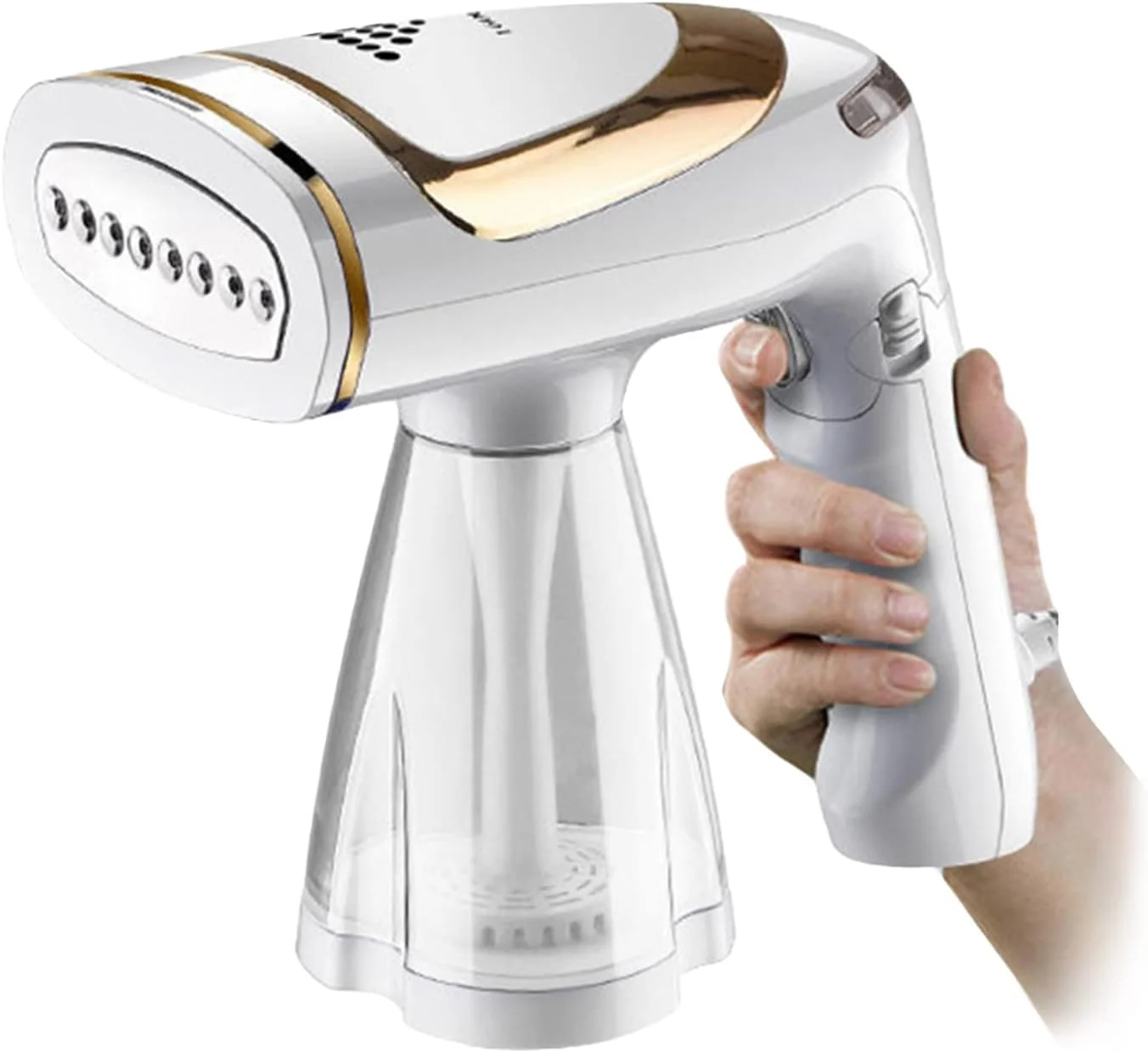 بخارگر تاشو لباس Labymos، از بین برنده چروک پارچه، گرم شدن سریع در 40 ثانیه، مخزن آب جداشدنی 250 میلی لیتری، دارای 2 برس