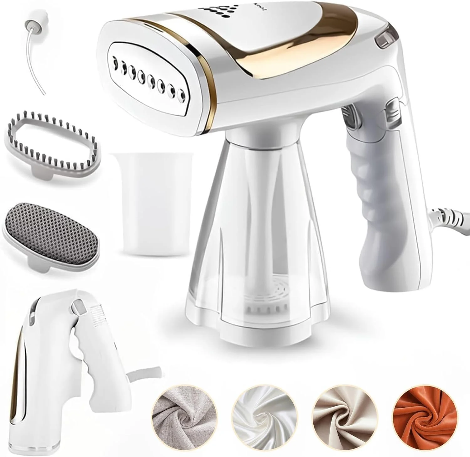 اتو بخار دستی کوچک قابل حمل برای مسافرت و لباس، بخارگر ۱۶۰۰ واتی با مخزن آب جداشدنی بزرگ ۲۵۰ میلی لیتری، گرم شدن سریع ۳۰ ثانیه ای، بخارگرهای لباس با خاموش شدن خودکار