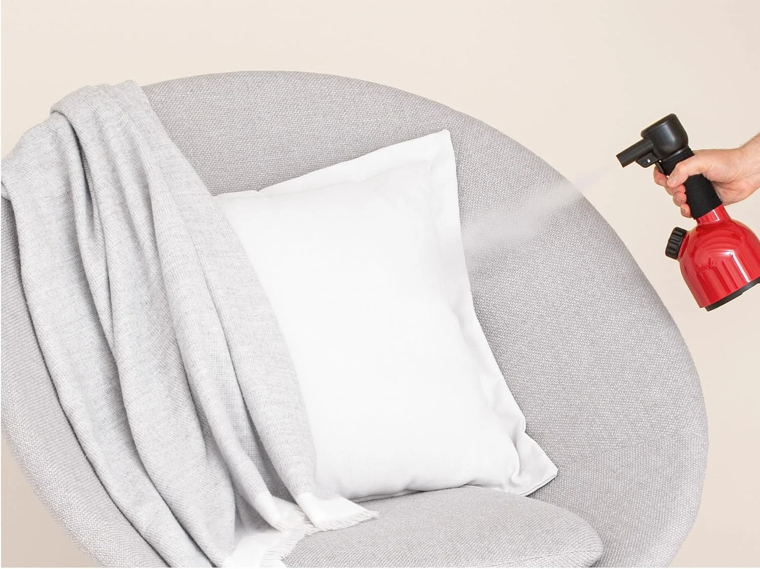 دستگاه بخار شوی و تصفیه کننده قابل حمل لوراستار IGGI، ضدعفونی کننده و پاک کننده لباس ها و پارچه های خانگی، جمع و جور، کاربردی و شیک (قرمز)