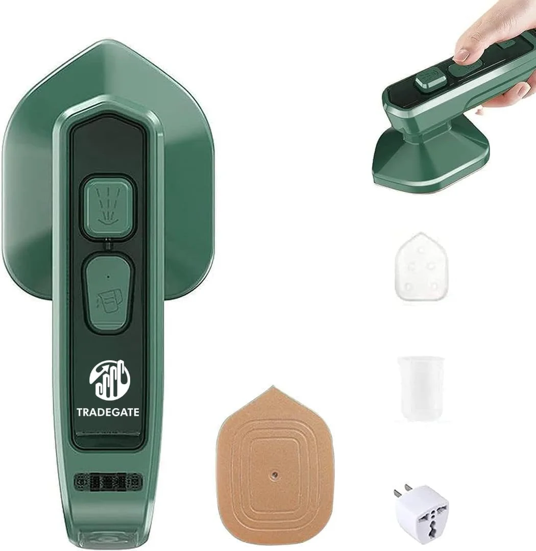 بخارگر دستی قابل حمل لباس، اتو بخار کوچک، سبز، 20 سانتیمتر