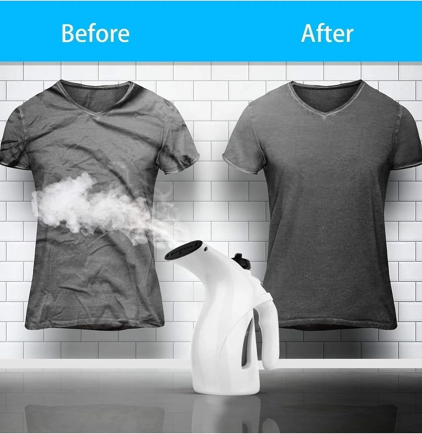 بخارگر دستی قابل حمل لباس و بخور صورت | از بین برنده چین و چروک لباس، اتو بخار مسافرتی، بخارگر پارچه برای خانه، دفتر و مسافرت - ظرفیت 240 میلی لیتر