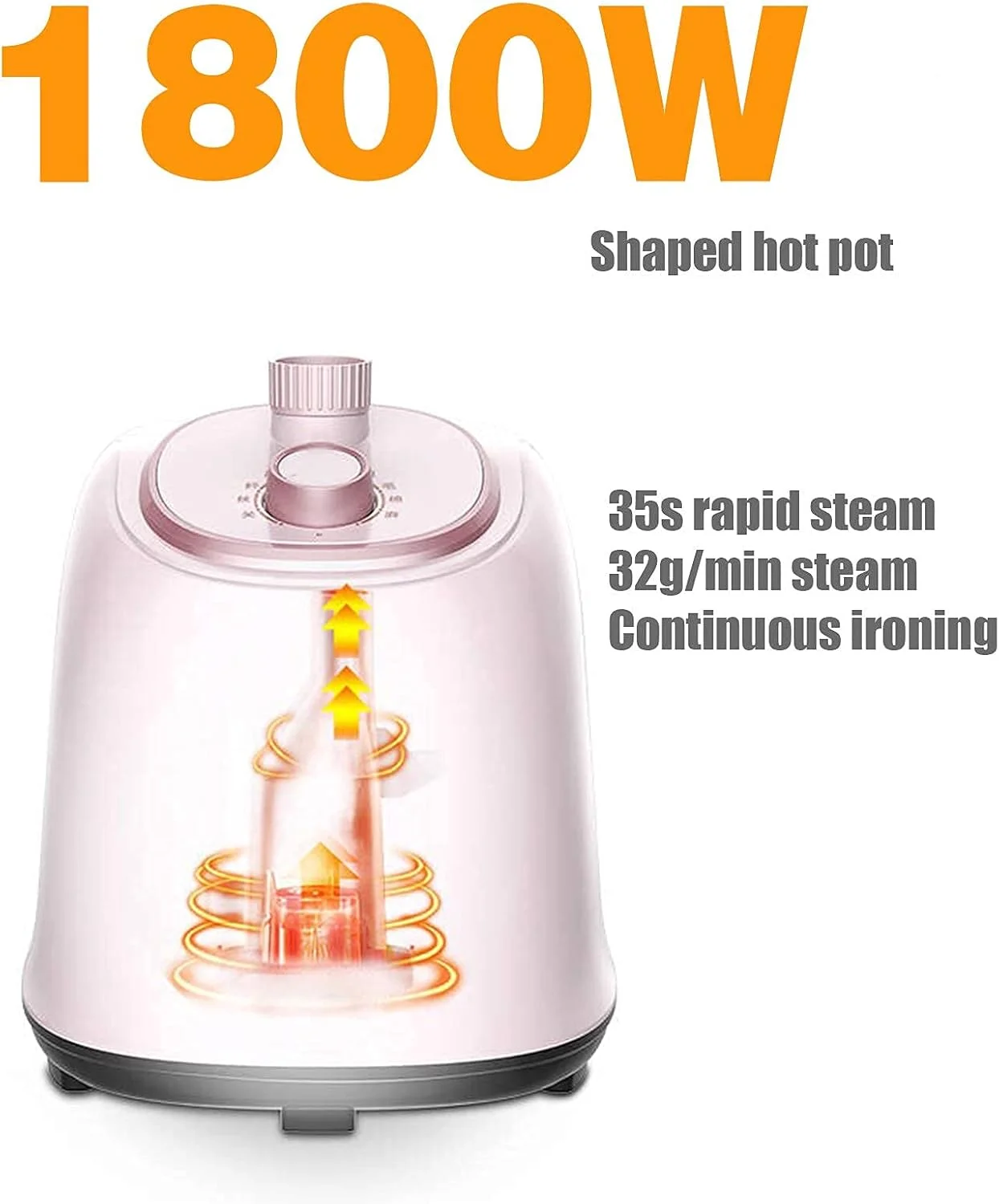 بخارگر عمودی قابل حمل لباس، بخارگر لباس خانگی 1800 واتی با عملکرد سنگین و حذف سریع چروک، تنظیم ارتفاع 3 سطح