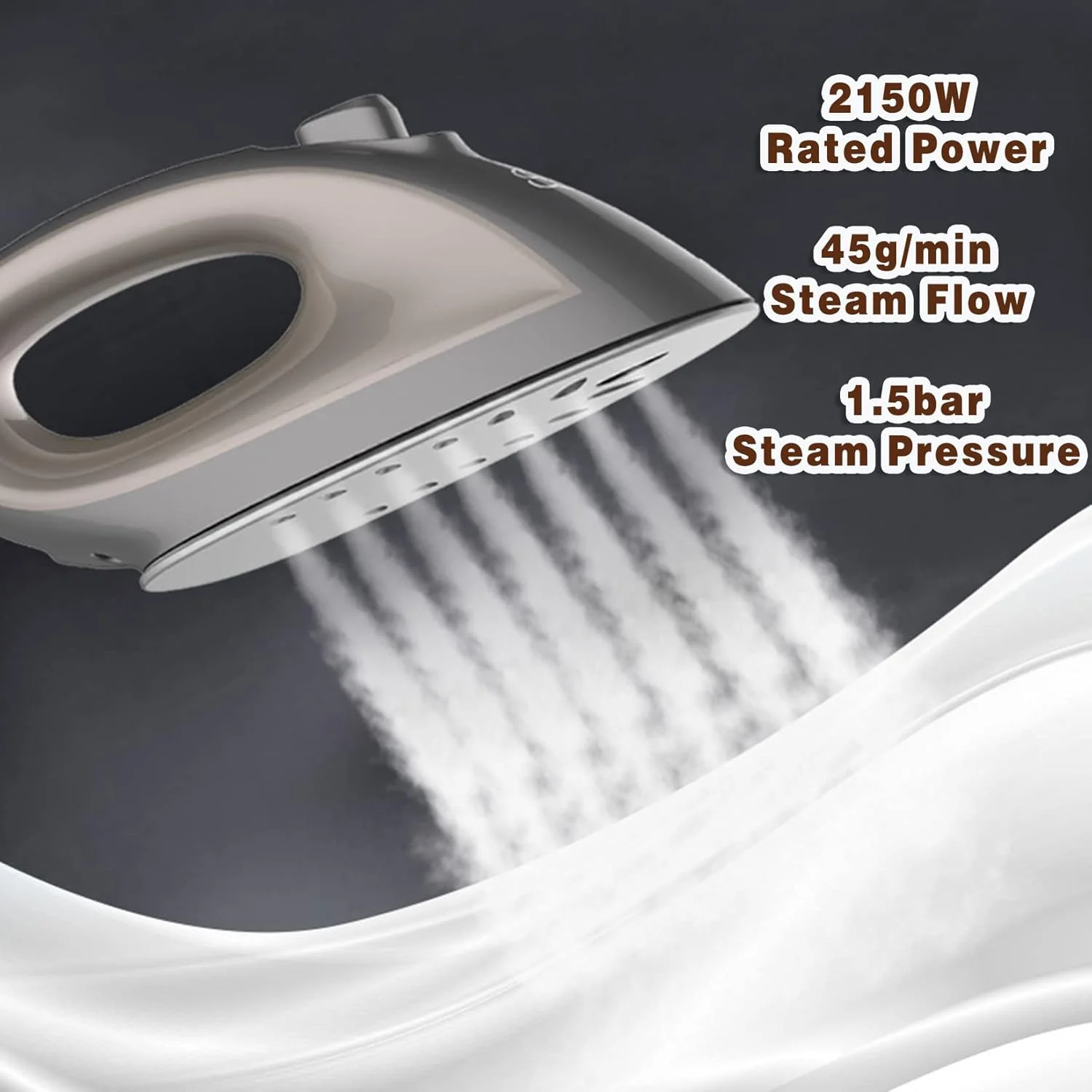 بخارگر ایستاده لباس با توان 1800 وات و جریان بخار 50 گرم در دقیقه، گرم شدن سریع 45 ثانیه ای، مناسب برای انواع پارچه ها