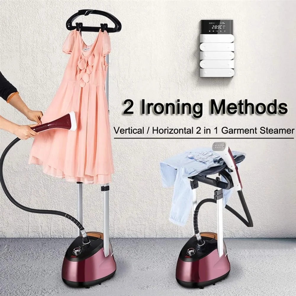 بخارگر ایستاده لباس، بخارگر حرفه ای و سنگین برای آویزان کردن پارچه، مخزن آب 2.2 لیتری، مناسب برای همه پارچه ها